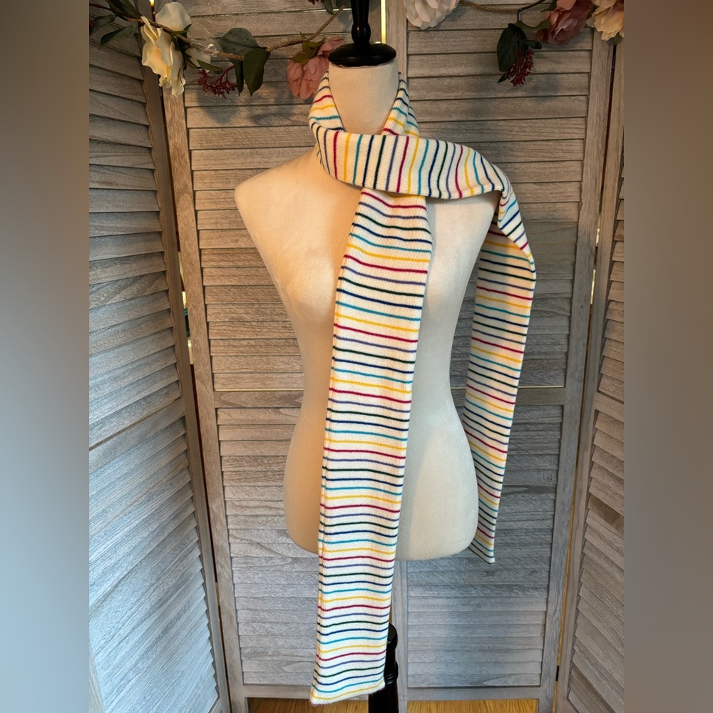 2 for 1 Offer - Winter scarfs, both multi color striped patterns, 80” & 70” long - Picture 2 of 13